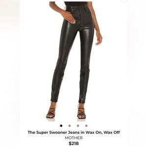 MOTHER Super Swooner faux leather pants Revolve Black Skinny